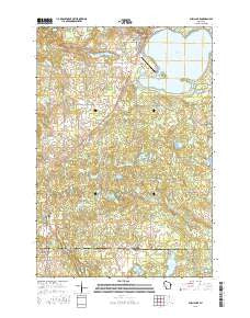 Shell Lake Wisconsin Current topographic map, 1:24000 scale, 7.5 X 7.5 Minute, Year 2015
