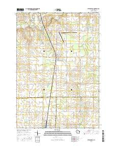 Stetsonville Wisconsin Current topographic map, 1:24000 scale, 7.5 X 7.5 Minute, Year 2015