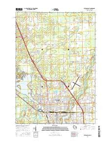 Stevens Point Wisconsin Current topographic map, 1:24000 scale, 7.5 X 7.5 Minute, Year 2015