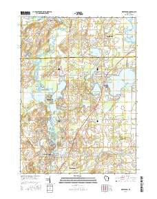 Waterford Wisconsin Current topographic map, 1:24000 scale, 7.5 X 7.5 Minute, Year 2016
