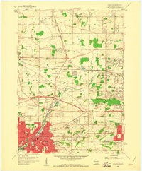 Waukesha Wisconsin Historical topographic map, 1:24000 scale, 7.5 X 7.5 Minute, Year 1959