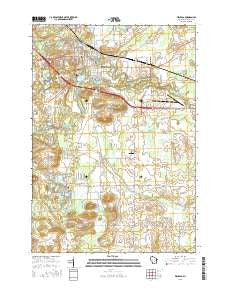 Waupaca Wisconsin Current topographic map, 1:24000 scale, 7.5 X 7.5 Minute, Year 2015