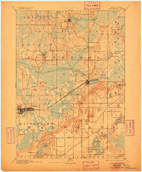 Whitewater Wisconsin Historical topographic map, 1:62500 scale, 15 X 15 Minute, Year 1893