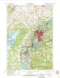 Wisconsin Rapids Wisconsin Historical topographic map, 1:62500 scale, 15 X 15 Minute, Year 1967