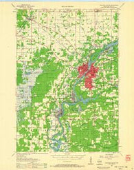 Wisconsin Rapids Wisconsin Historical topographic map, 1:48000 scale, 15 X 15 Minute, Year 1957