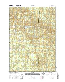 Wood Lake Wisconsin Current topographic map, 1:24000 scale, 7.5 X 7.5 Minute, Year 2015