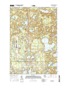 Woodruff Wisconsin Current topographic map, 1:24000 scale, 7.5 X 7.5 Minute, Year 2015