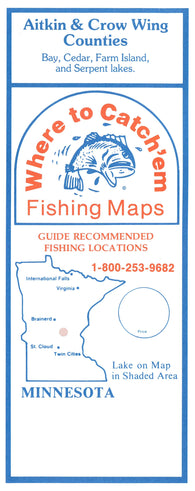Buy map MN: Bay, Cedar, Farm Island, and Serpent Lakes Fishing Map (Aitkin & Crow Wing Co.)