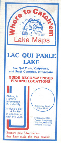 Buy map LAC QUI PARLE LAKE Fishing Map
