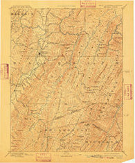 Beverly West Virginia Historical topographic map, 1:125000 scale, 30 X 30 Minute, Year 1892