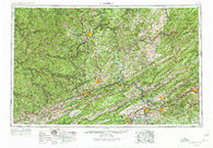 Bluefield West Virginia Historical topographic map, 1:250000 scale, 1 X 2 Degree, Year 1957