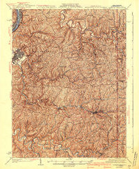 Cameron West Virginia Historical topographic map, 1:62500 scale, 15 X 15 Minute, Year 1942
