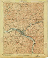 Charleston West Virginia Historical topographic map, 1:62500 scale, 15 X 15 Minute, Year 1909