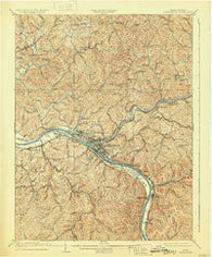Charleston West Virginia Historical topographic map, 1:62500 scale, 15 X 15 Minute, Year 1909