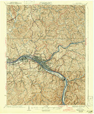 Charleston West Virginia Historical topographic map, 1:62500 scale, 15 X 15 Minute, Year 1935