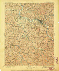 Charleston West Virginia Historical topographic map, 1:125000 scale, 30 X 30 Minute, Year 1899
