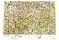 Charleston West Virginia Historical topographic map, 1:250000 scale, 1 X 2 Degree, Year 1957