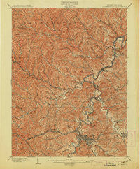 Clarksburg West Virginia Historical topographic map, 1:62500 scale, 15 X 15 Minute, Year 1902