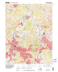 Clarksburg West Virginia Historical topographic map, 1:24000 scale, 7.5 X 7.5 Minute, Year 1996