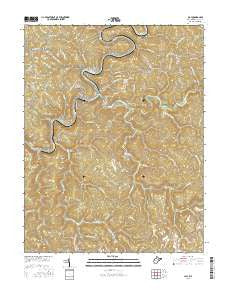 Clay West Virginia Current topographic map, 1:24000 scale, 7.5 X 7.5 Minute, Year 2016