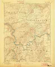 Hinton West Virginia Historical topographic map, 1:125000 scale, 30 X 30 Minute, Year 1892