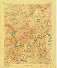 Hinton West Virginia Historical topographic map, 1:125000 scale, 30 X 30 Minute, Year 1892