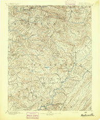 Huntersville West Virginia Historical topographic map, 1:125000 scale, 30 X 30 Minute, Year 1894