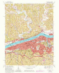 Huntington West Virginia Historical topographic map, 1:24000 scale, 7.5 X 7.5 Minute, Year 1968