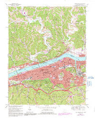 Huntington West Virginia Historical topographic map, 1:24000 scale, 7.5 X 7.5 Minute, Year 1968