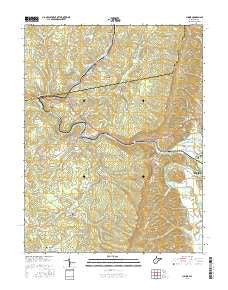 Junior West Virginia Current topographic map, 1:24000 scale, 7.5 X 7.5 Minute, Year 2016