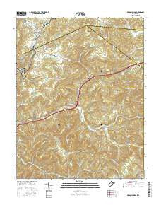 Meadow Bridge West Virginia Current topographic map, 1:24000 scale, 7.5 X 7.5 Minute, Year 2016