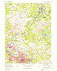 Morgantown North West Virginia Historical topographic map, 1:24000 scale, 7.5 X 7.5 Minute, Year 1957