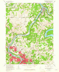 Morgantown North West Virginia Historical topographic map, 1:24000 scale, 7.5 X 7.5 Minute, Year 1957