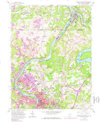 Morgantown North West Virginia Historical topographic map, 1:24000 scale, 7.5 X 7.5 Minute, Year 1957