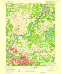 Morgantown North West Virginia Historical topographic map, 1:24000 scale, 7.5 X 7.5 Minute, Year 1957