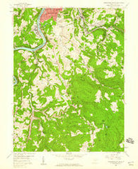 Morgantown South West Virginia Historical topographic map, 1:24000 scale, 7.5 X 7.5 Minute, Year 1957
