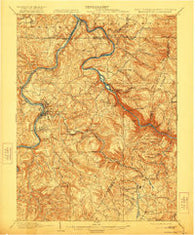 Morgantown West Virginia Historical topographic map, 1:62500 scale, 15 X 15 Minute, Year 1902