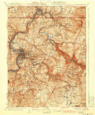 Morgantown West Virginia Historical topographic map, 1:62500 scale, 15 X 15 Minute, Year 1933
