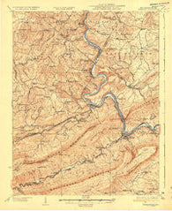Narrows Virginia Historical topographic map, 1:62500 scale, 15 X 15 Minute, Year 1937