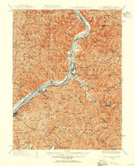 New Martinsville West Virginia Historical topographic map, 1:62500 scale, 15 X 15 Minute, Year 1924