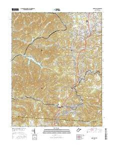 Oak Hill West Virginia Current topographic map, 1:24000 scale, 7.5 X 7.5 Minute, Year 2016