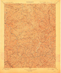 Oceana West Virginia Historical topographic map, 1:125000 scale, 30 X 30 Minute, Year 1898