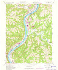 Powhatan Point Ohio Historical topographic map, 1:24000 scale, 7.5 X 7.5 Minute, Year 1960