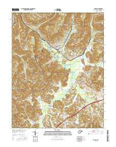 Rupert West Virginia Current topographic map, 1:24000 scale, 7.5 X 7.5 Minute, Year 2016