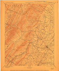 Staunton Virginia Historical topographic map, 1:125000 scale, 30 X 30 Minute, Year 1894