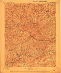 Tazewell Virginia Historical topographic map, 1:125000 scale, 30 X 30 Minute, Year 1897