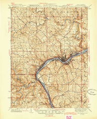 Wellsville Ohio Historical topographic map, 1:62500 scale, 15 X 15 Minute, Year 1944