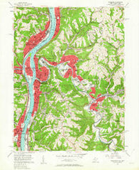 Wheeling West Virginia Historical topographic map, 1:24000 scale, 7.5 X 7.5 Minute, Year 1956
