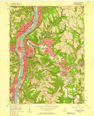 Wheeling West Virginia Historical topographic map, 1:24000 scale, 7.5 X 7.5 Minute, Year 1956
