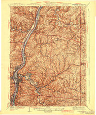 Wheeling West Virginia Historical topographic map, 1:62500 scale, 15 X 15 Minute, Year 1942